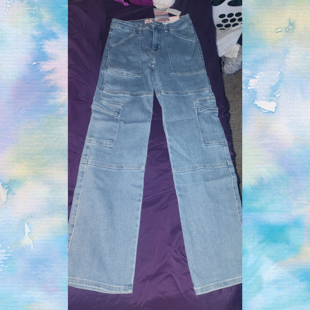 Cargo Light Blue Wide Leg Carpenter Jeans